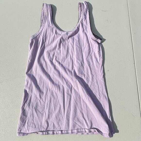 Light Purple Tank top With Black Embroidered Edge - Picture 2 of 2